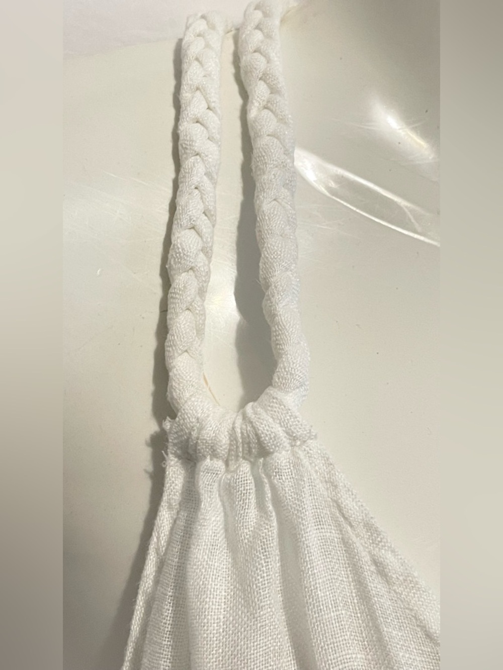 Rachel Zoe White Linen Braided Strap Dress - Picture 7 of 8